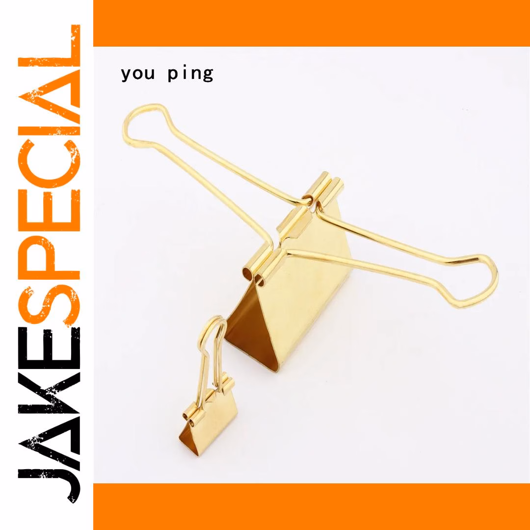 Golden Clamp Paper Binder Clips Assorted Sizes - Image 3