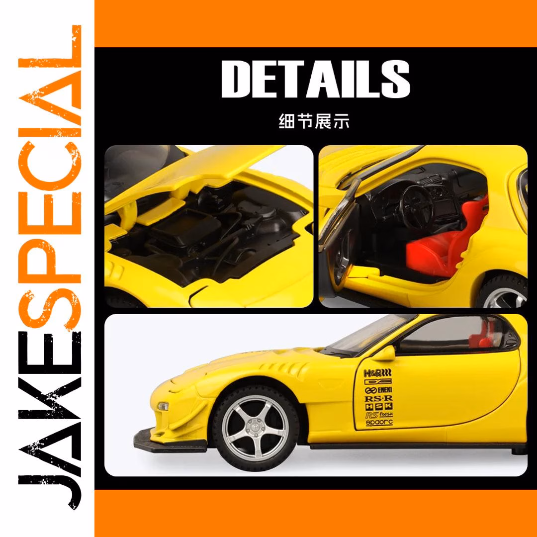Retro Classic RX7 1:32 Diecast Car Model - Image 5