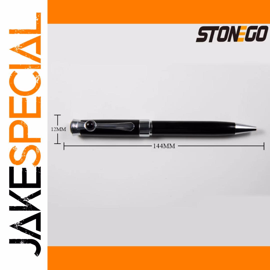 STONEGO Luxury Ballpoint Pen Black and Silver - Image 3