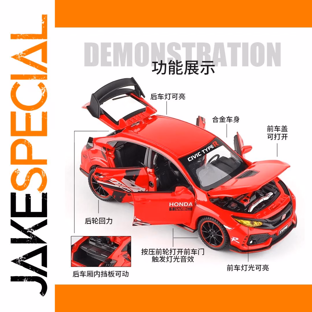 Honda Civic Type-R 1:32 Scale Diecast Model - Image 2