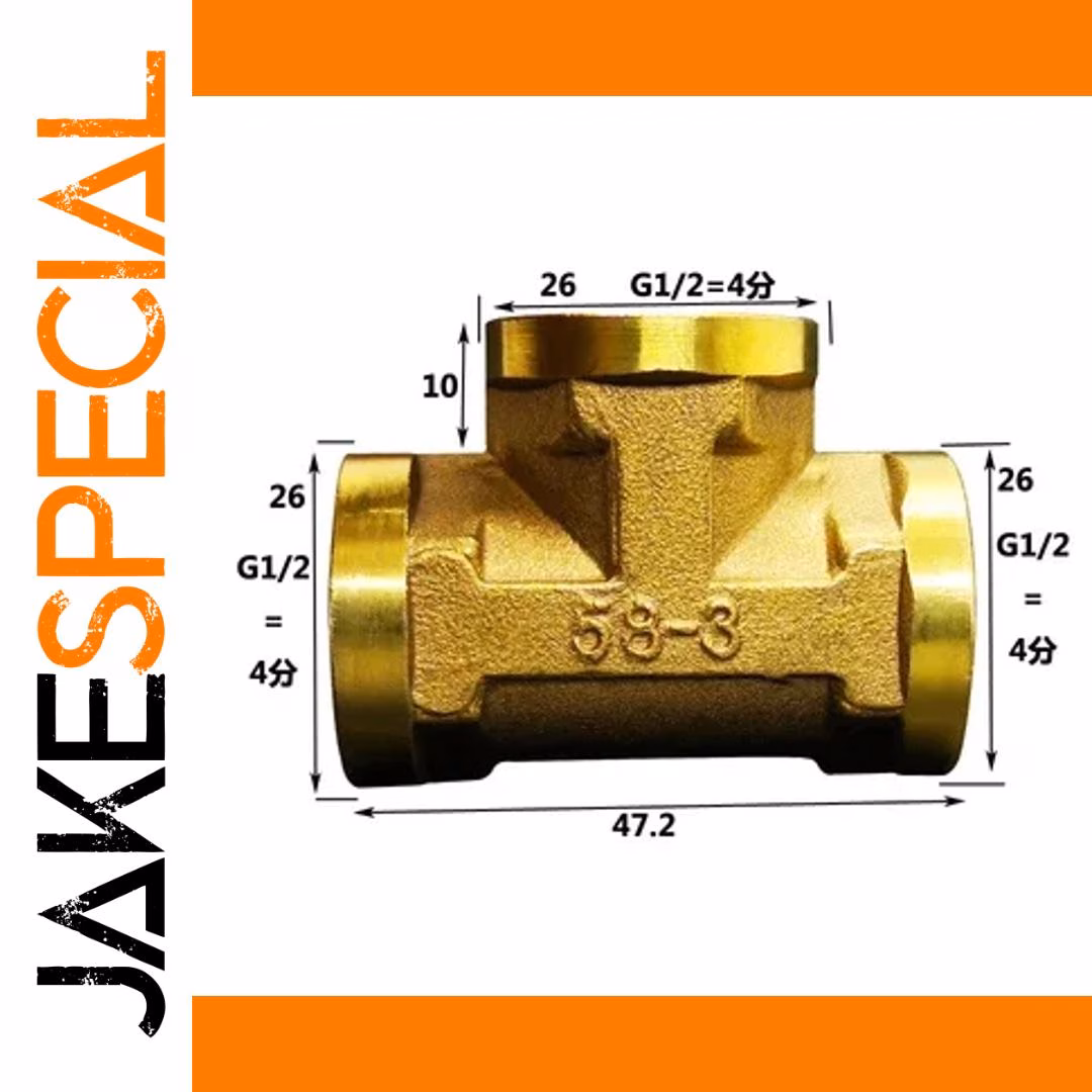 1/2 BSP Brass Tee Splitter Connector DN15 - Image 4