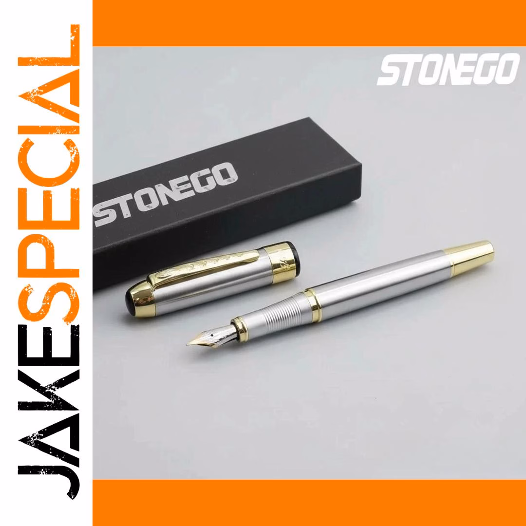 STONEGO Retro Luxury Fountain Pen Black Gold - Image 8