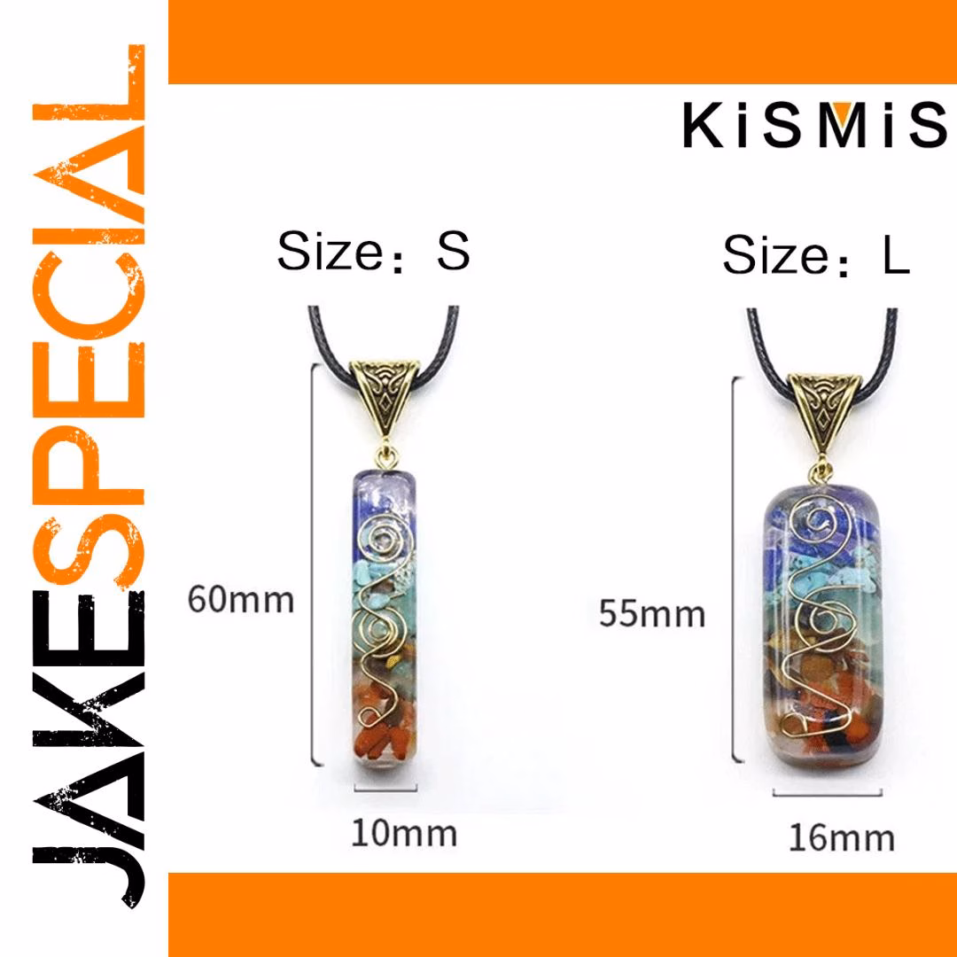 Colored Gravel Crystal Drop Pendant Necklace - Image 2