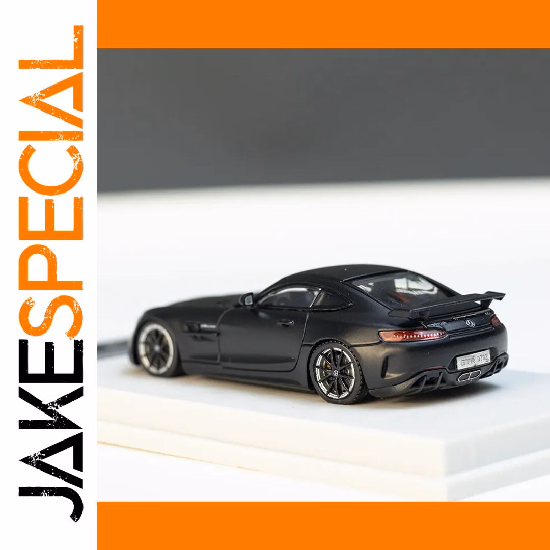 1:64 Scale Matte Black Mercedes-AMG GTR Model - Image 3