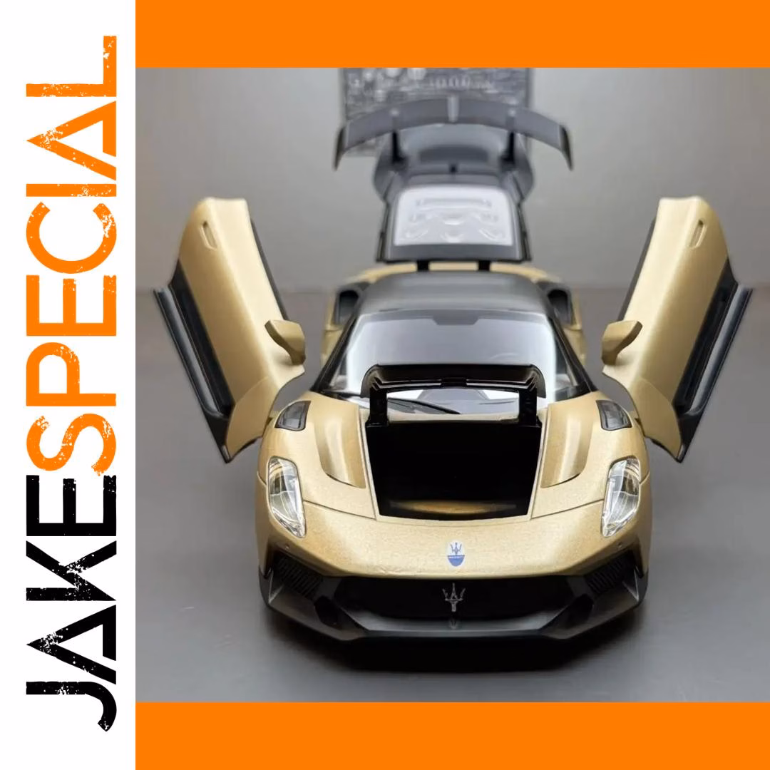 GT2 Sports Car Model 1:24 Gold Black - Image 5