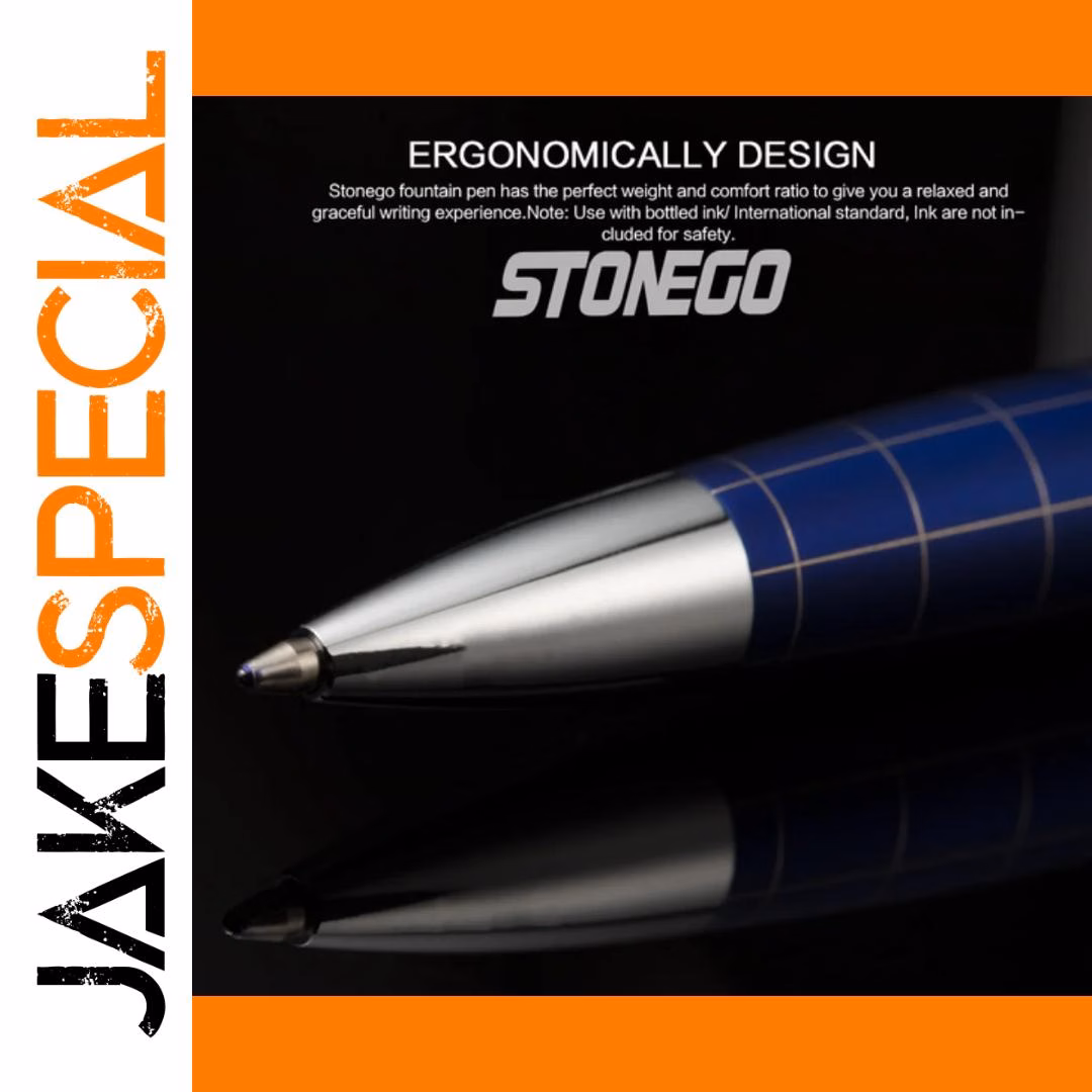 Elegant Blue Metal Ballpoint Pen with Grip - Image 3
