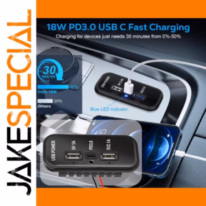 3 Ports 12V USB Outlet for Cars and RVs
