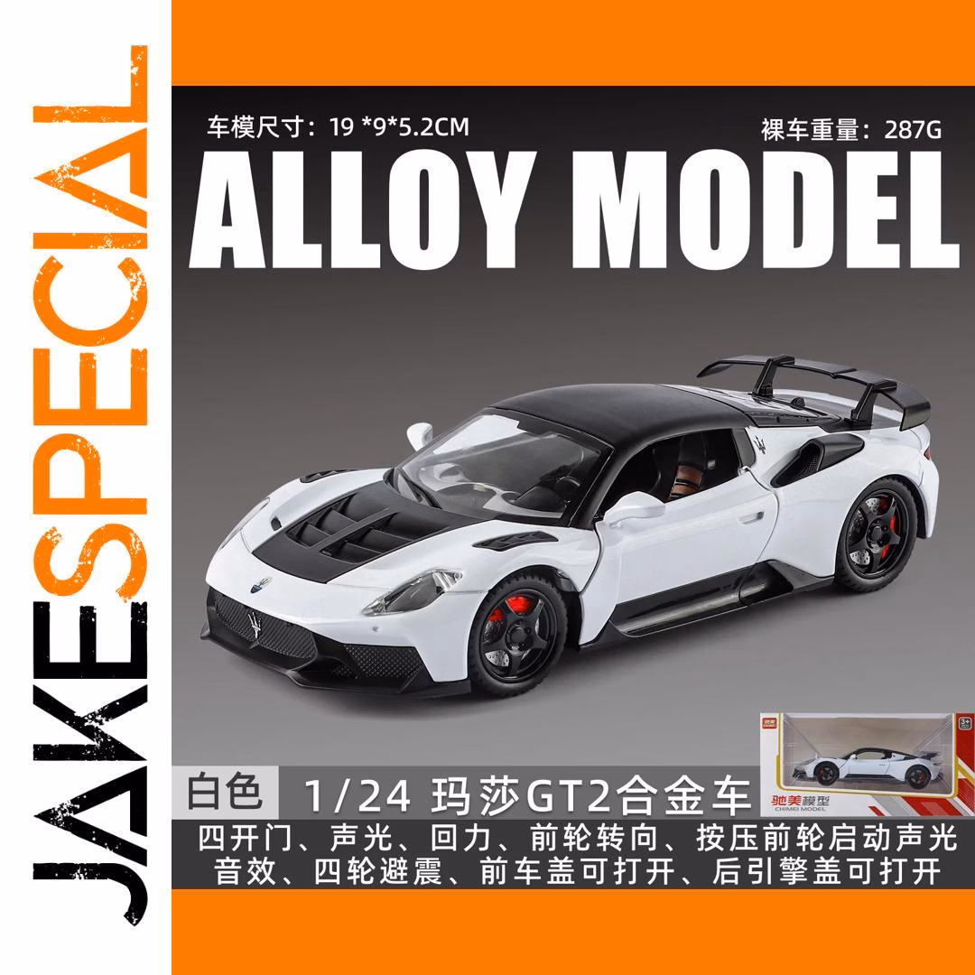 GT2 Sports Car Model 1:24 Gold Black - Image 7