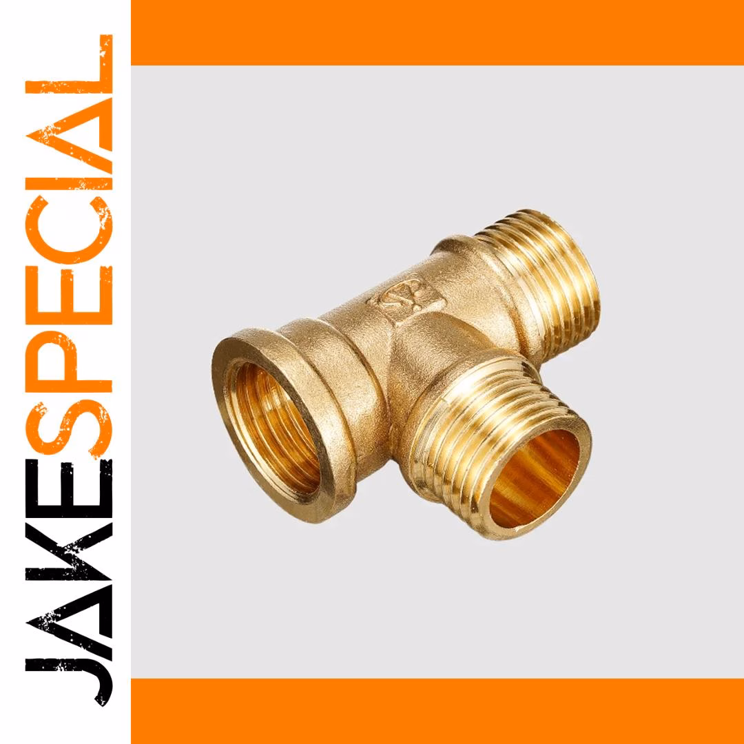 1/2 BSP Brass Tee Splitter Connector DN15 - Image 2