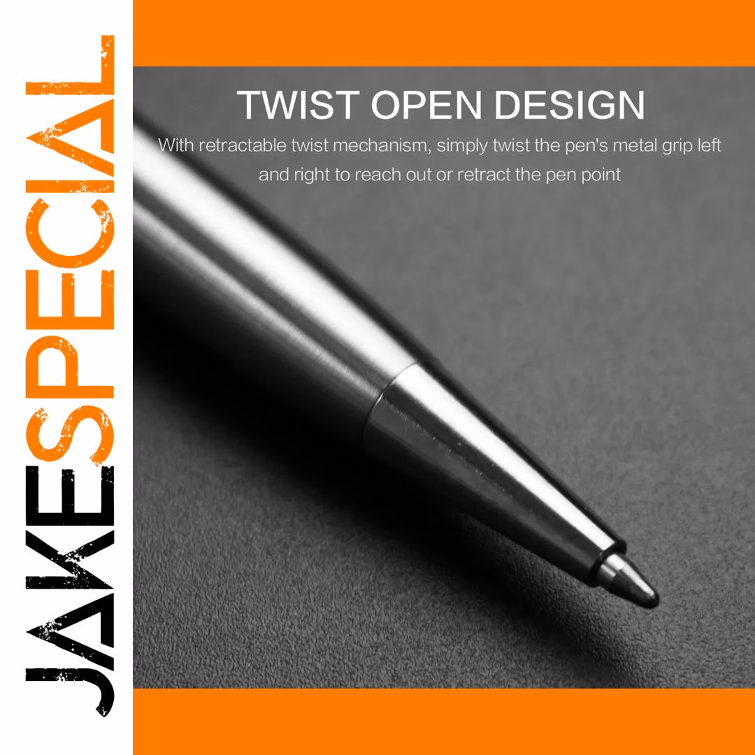 Retractable Stainless Steel Ballpoint Pen - Image 2