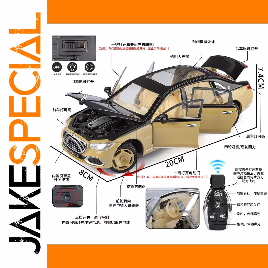 Maybach S680 1:24 Scale Model Car - Image 3