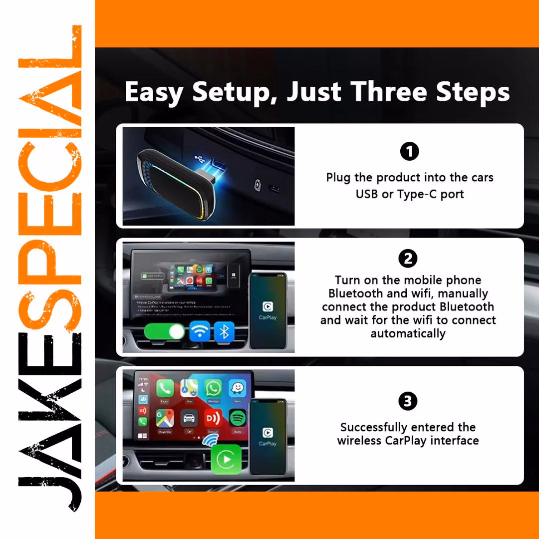 Wired to Wireless CarPlay Android Auto Adapter - Image 4