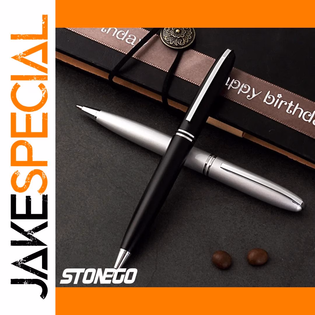 Retractable Metal Ballpoint Pen Silver 1.0mm - Image 5