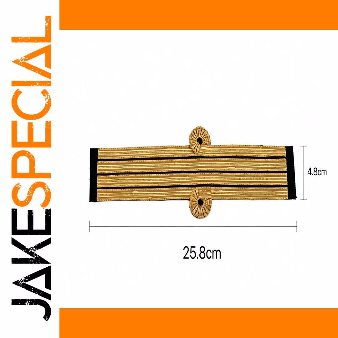 Metallic Gold Woven Tape Epaulette Stripe - Image 4