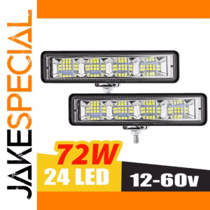 2PCS 72W LED Work Light Bars 2200LM