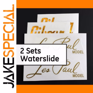 Guitar Logo Decal in Gold for Les Paul Model