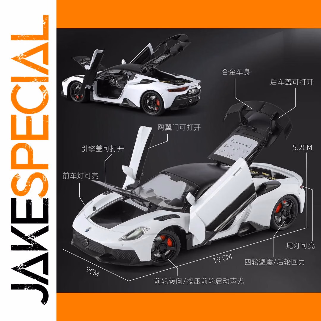 GT2 Sports Car Model 1:24 Gold Black - Image 3