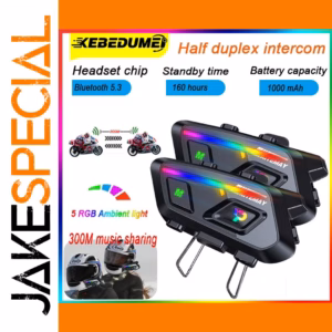 Motorcycle Helmet Bluetooth Headset with RGB Lights