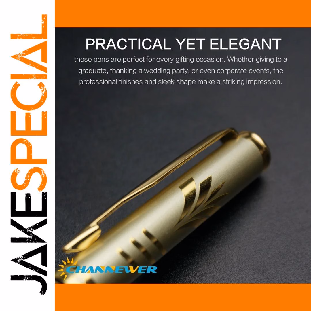 Classic Metal Rollerball Pen with Gold Accents - Image 3