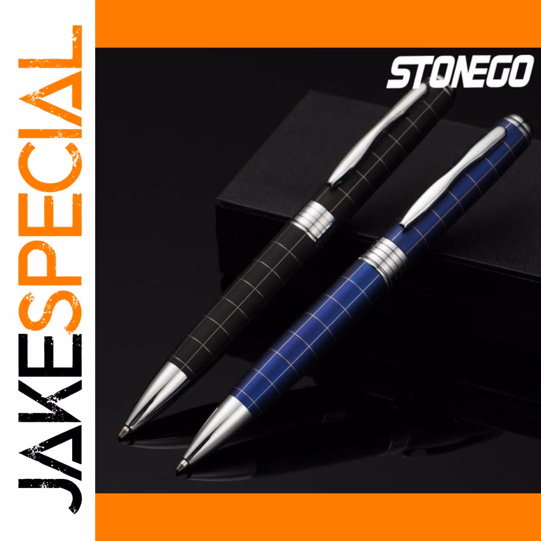 Elegant Blue Metal Ballpoint Pen with Grip - Image 2