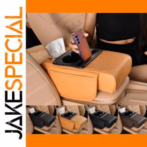 Car Armrest Storage Box with Cup Holder