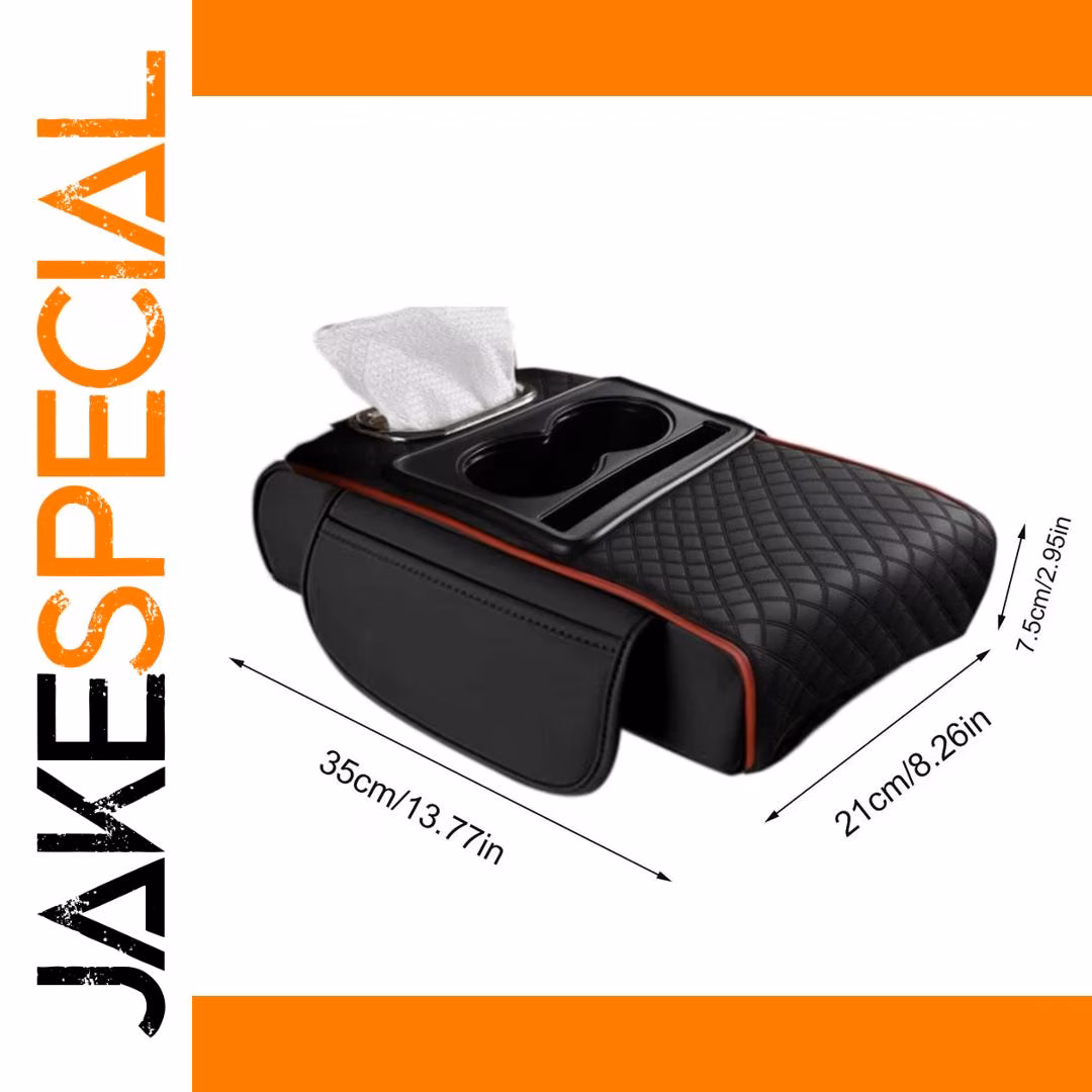 Car Armrest Storage Box with Cup Holder - Image 6