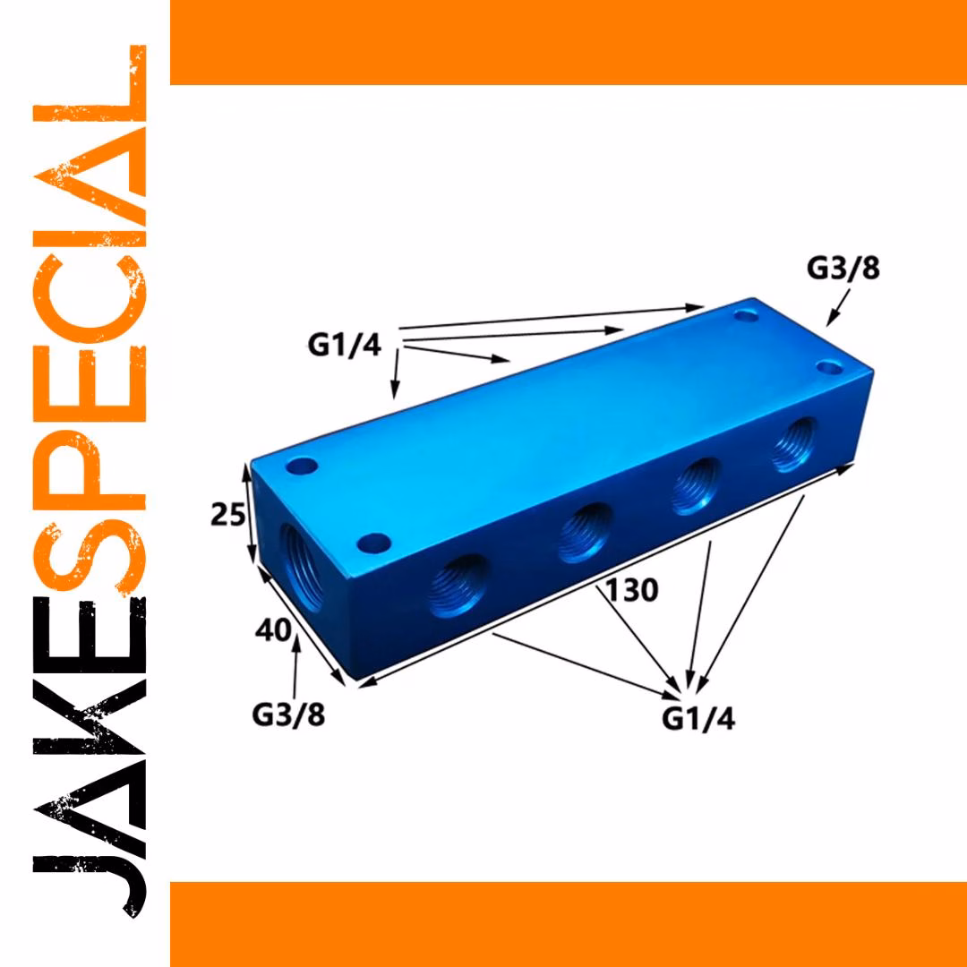 Blue Aluminum Manifold Block Splitter 1-4 Way - Image 8