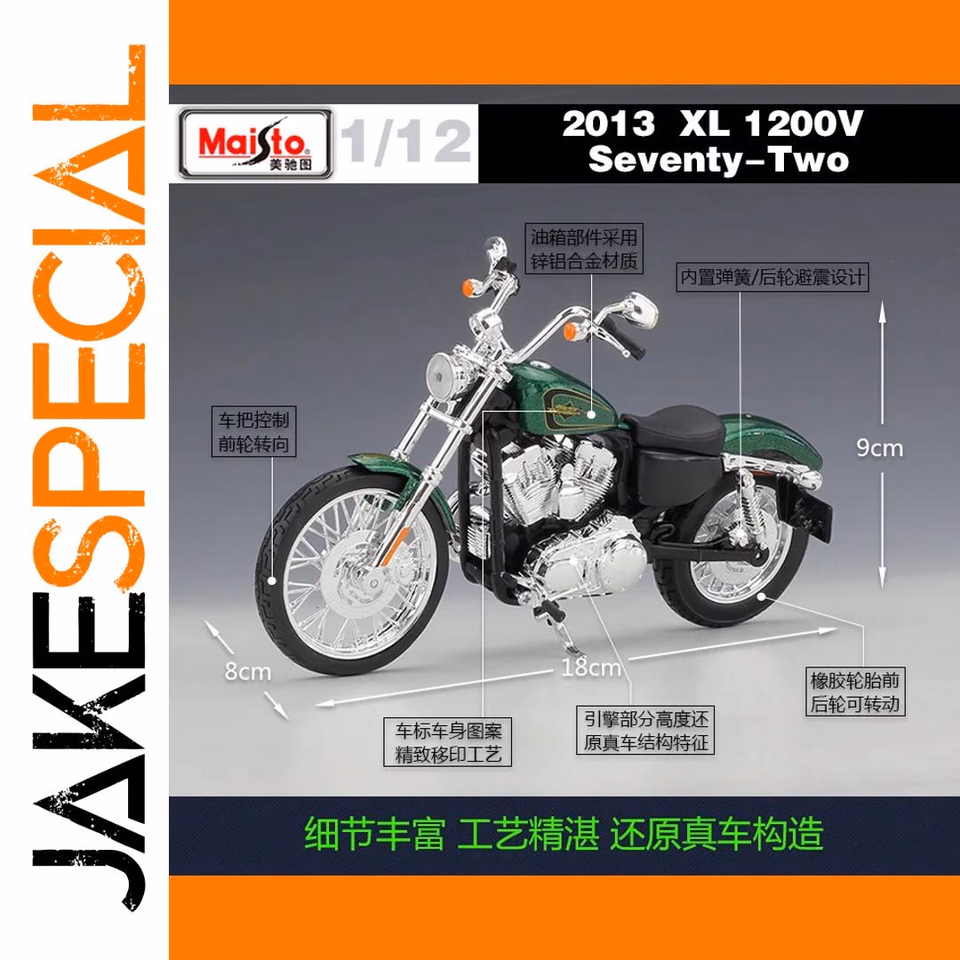 2013 Harley XL 1200V Seventy-Two Model 1:12 Scale - Image 2