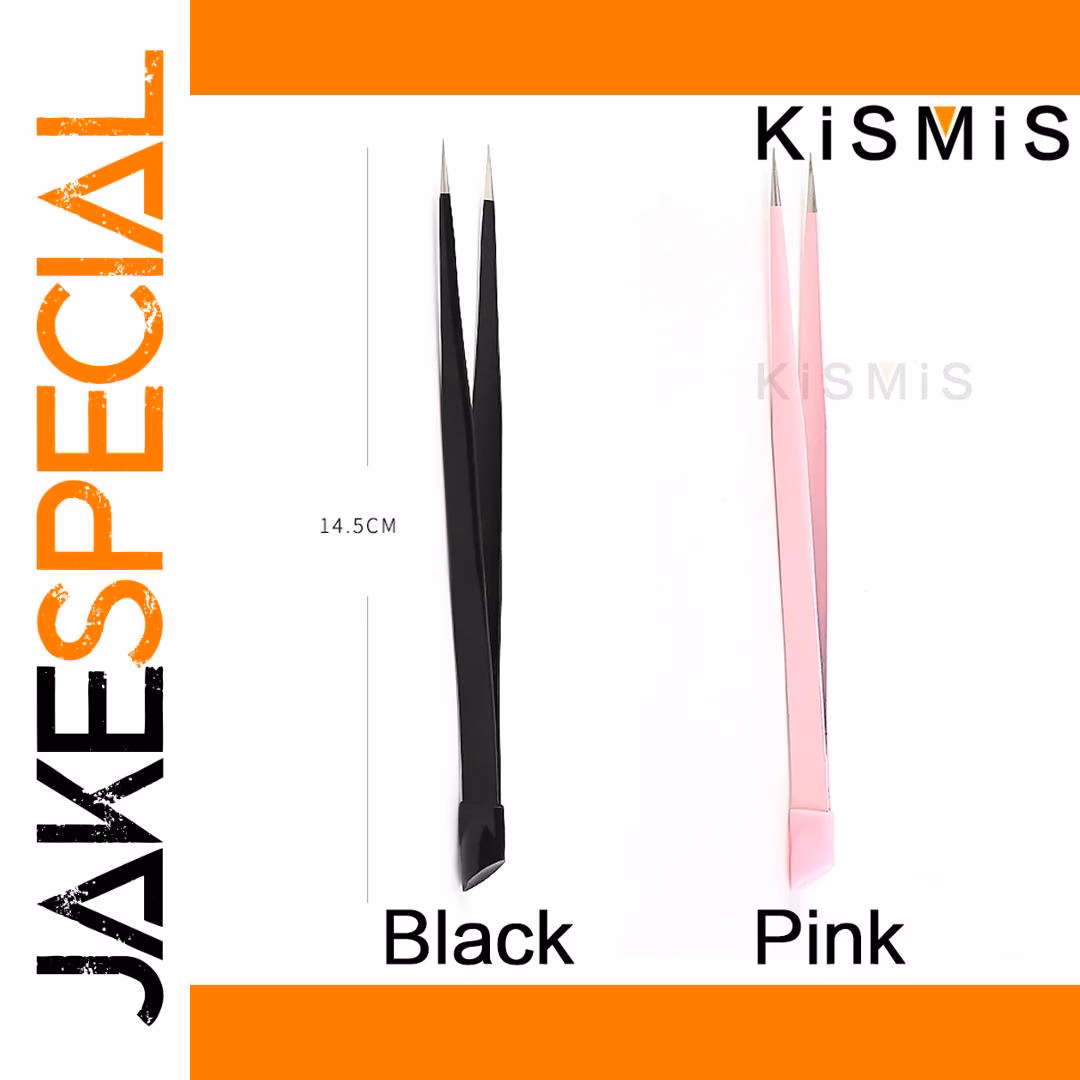 Nail Art Precision Tweezers Set in Black and Pink - Image 6