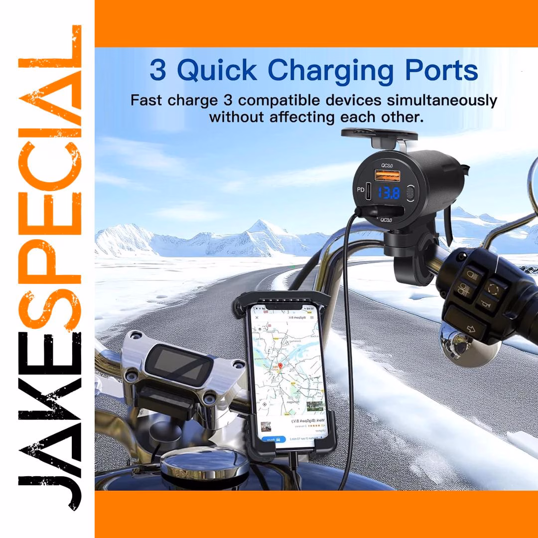 Motorcycle USB Fast Charger with Dual Ports - Image 2
