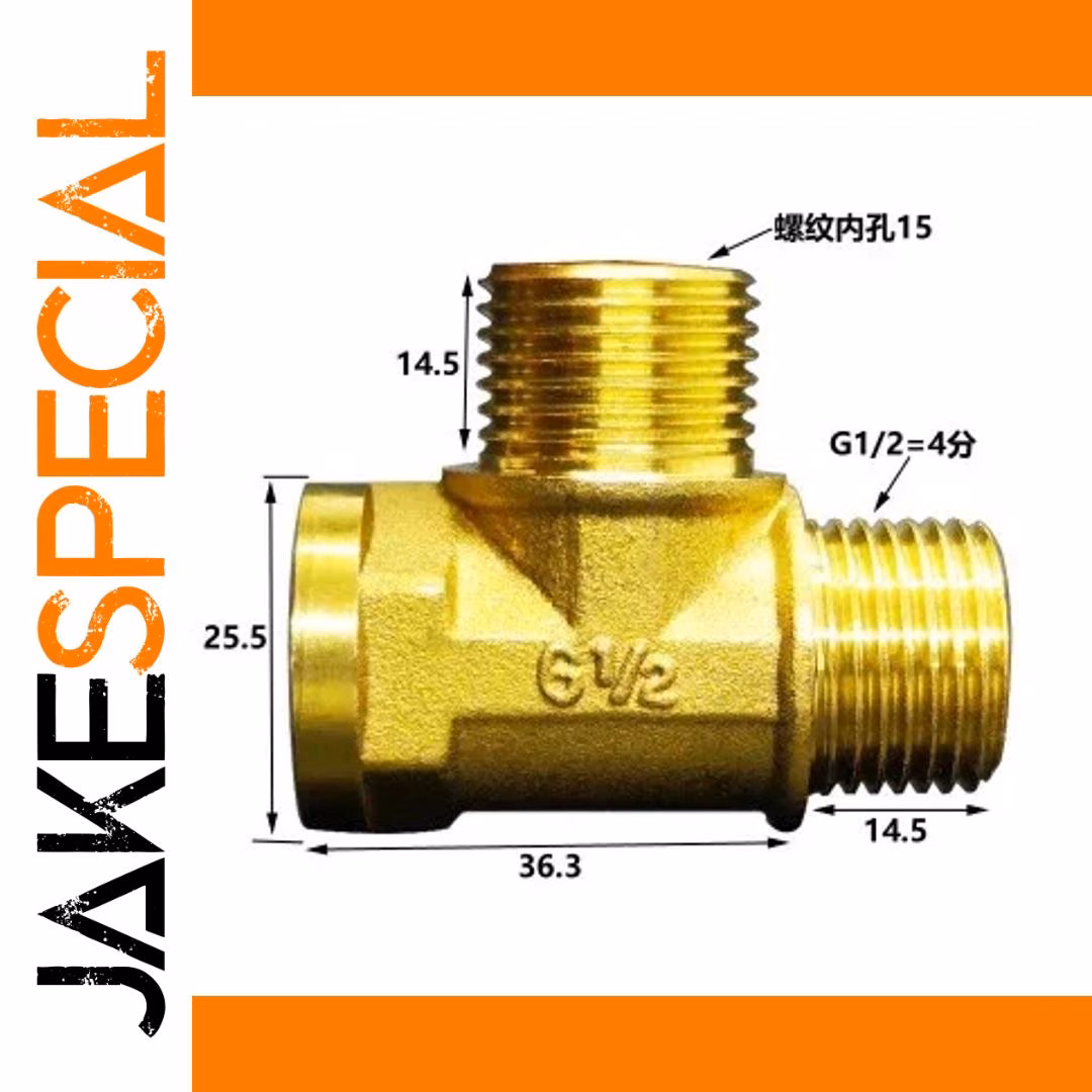 1/2 BSP Brass Tee Splitter Connector DN15 - Image 10
