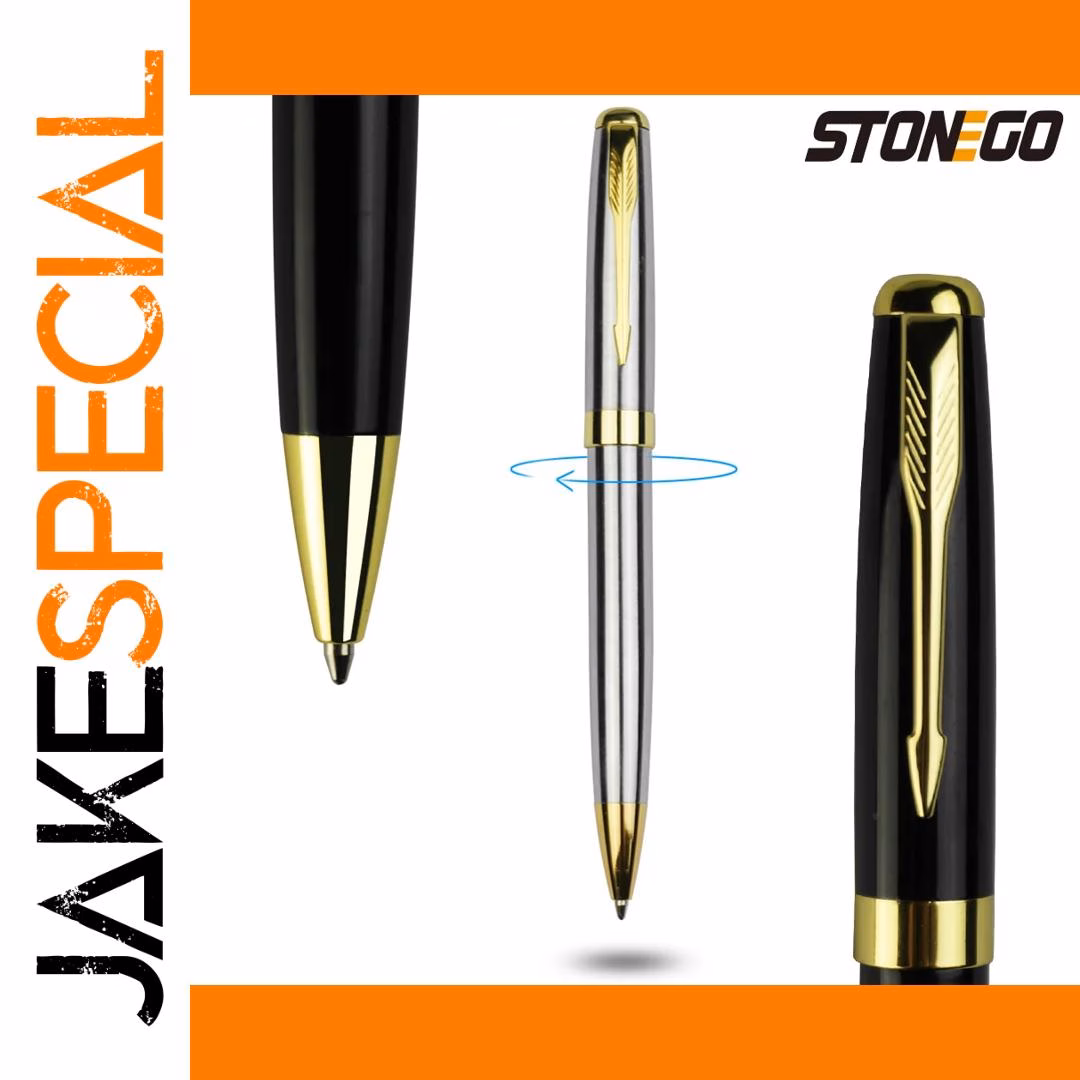 Elegant Retractable Stainless Steel Ballpoint Pen - Image 2