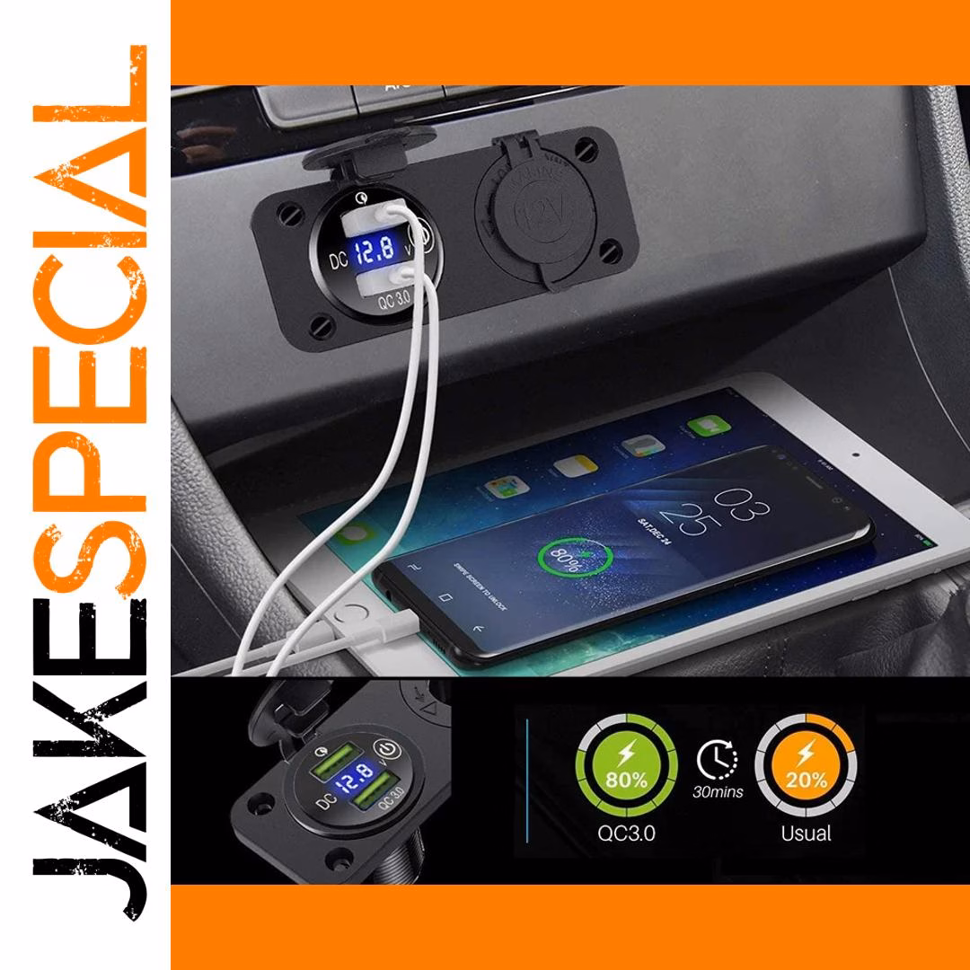 Dual USB Socket Panel with Voltage Meter - Image 2
