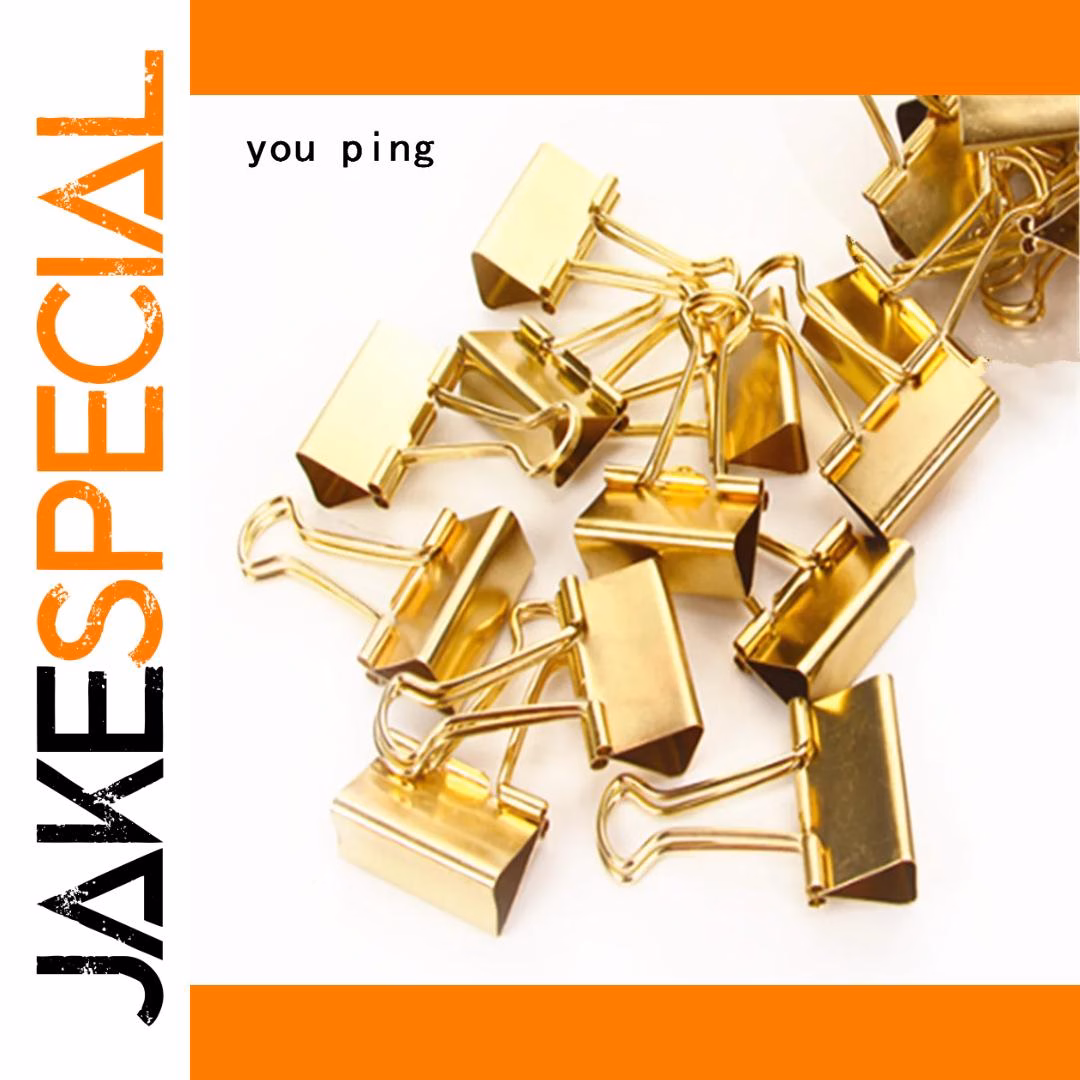 Golden Clamp Paper Binder Clips Assorted Sizes