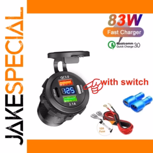 83W PD QC 3.0 Car Charger for 12V/24V Vehicles