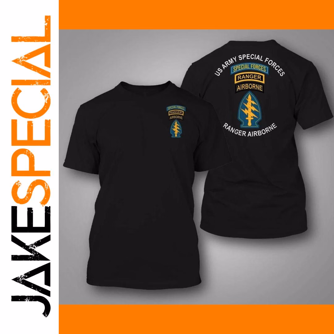 Special Forces Logo Black Cotton T-Shirt