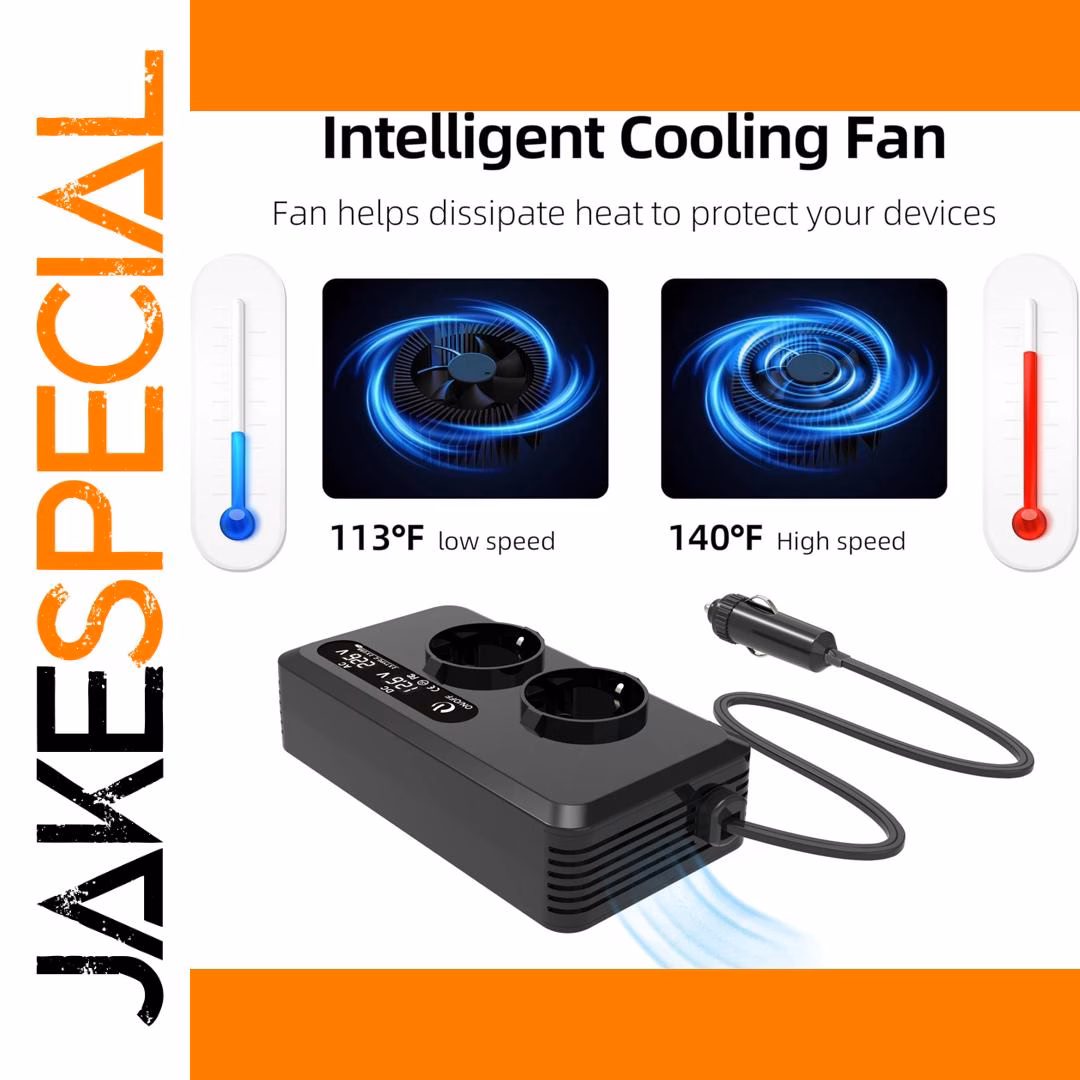 200W Car Inverter with USB & Type-C Charging - Image 3