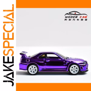 1:64 GTR R34 Electroplated Purple Diecast Model